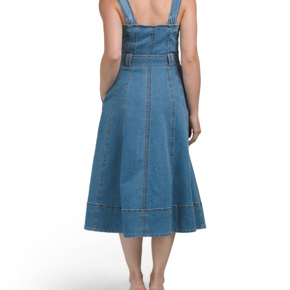 NWT Anthropology HOUSE OF HARLOW MIDI DENIM DRESS SIZE 8 - Picture 3 of 5